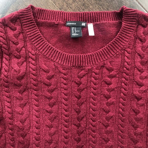 H&M deep burgandy knit sweater - Picture 5 of 6